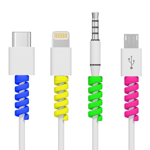 ILOFT Spiral Cable Protector Data Cable Saver Charging Cord Protective ...