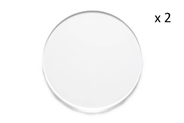 blank round acrylic block isolated on white background